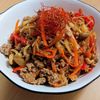 まゆのの作ってみた!投稿(ワンパンで簡単！ご飯に合う！野菜たっぷり挽き肉チャプチェ)