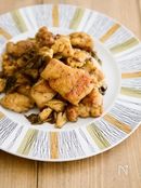 まいたけと鶏のガーリックバターじょうゆ炒め。