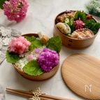 大根で作る紫陽花弁当