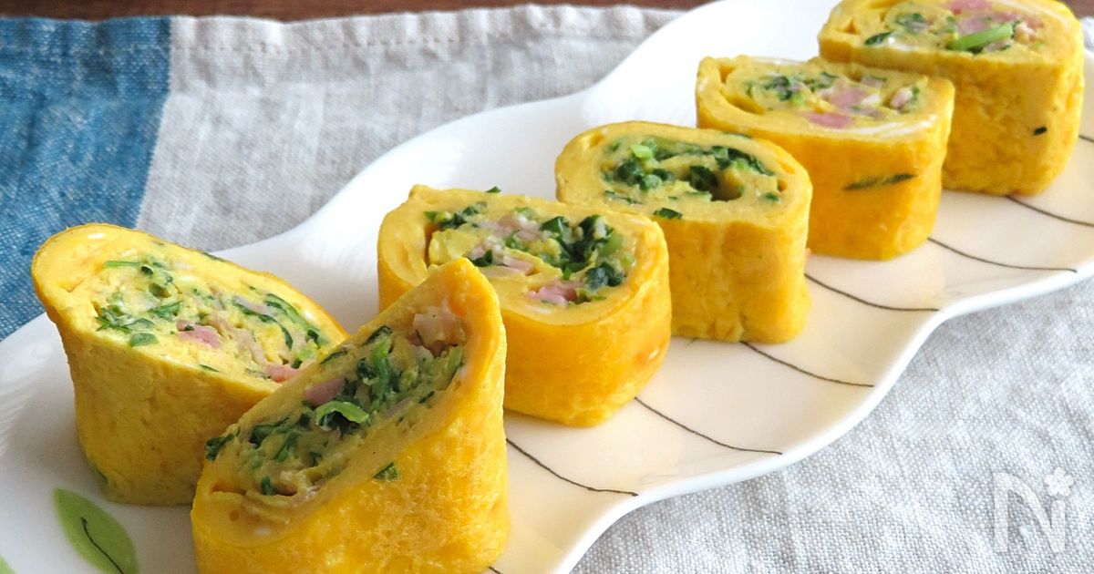 【卵焼き】お弁当の彩りに！豆苗とベーコン
