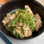 豆苗と豚しゃぶのオリーブじょうゆ和え