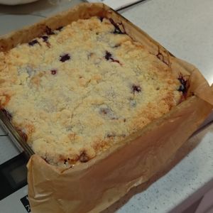 ぽんちゃんの作ってみた!投稿(【ブルーベリークランブルチーズケーキ】意外とお手軽レシピ♪)