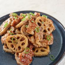 豚こまとれんこんの照り炒め