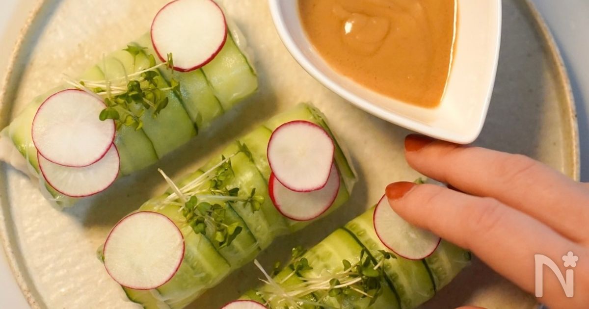 食卓が一気に華やぐおつまみ‼︎『きゅうりの生春巻き』
