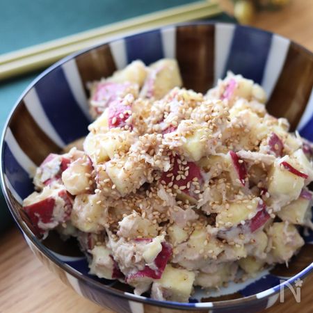 子供も大好きな秋のサラダ さつまいものツナごまマヨサラダ By ともきーた 伊藤 智子 レシピサイト Nadia ナディア プロの料理家のおいしいレシピ