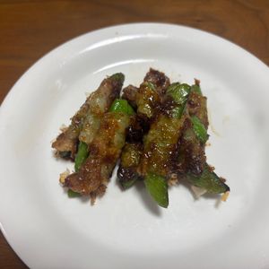 こむぎの作ってみた!投稿(【スナップえんどうの肉巻き和風だれ】わさびとおかかの風味♪)