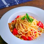 味付ザーサイとトマトの冷製パスタ