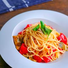 味付ザーサイとトマトの冷製パスタ