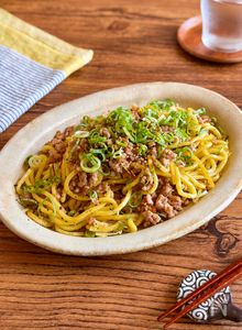 ひき肉と麺でパパッと♪【肉みそ焼きそば】
