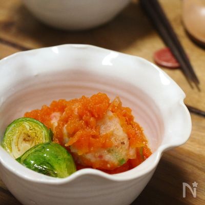 長いも餅のあけぼの煮。
