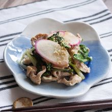 浅漬け日野菜と豚肉のさっぱり炒め｜伝統野菜をおいしく食べる♪