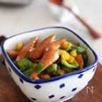 朝ごはんやお弁当におすすめのウインナーのカレーマヨ炒め♡