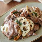 シャキシャキ【豚こまと蓮根の塩きんぴら】