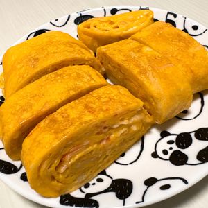 ぷりんの作ってみた!投稿(ふわふわ甘〜いカニカマ卵焼き【#作り置き #冷凍保存】)