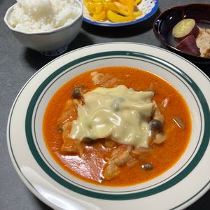 1196415の作ってみた!投稿(【鶏肉ときのこのトマトクリーム煮】イベントや記念日にも♡)