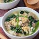 豚こまほうれん草の中華風ふわたまスープ