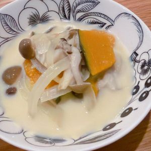 ミルクの作ってみた!投稿(白だし香る♡【かぼちゃときのこの和風豆乳スープ】腸活にも◎)
