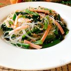 おかずサラダ♪ほうれん草と春雨とハムの白だしあえ