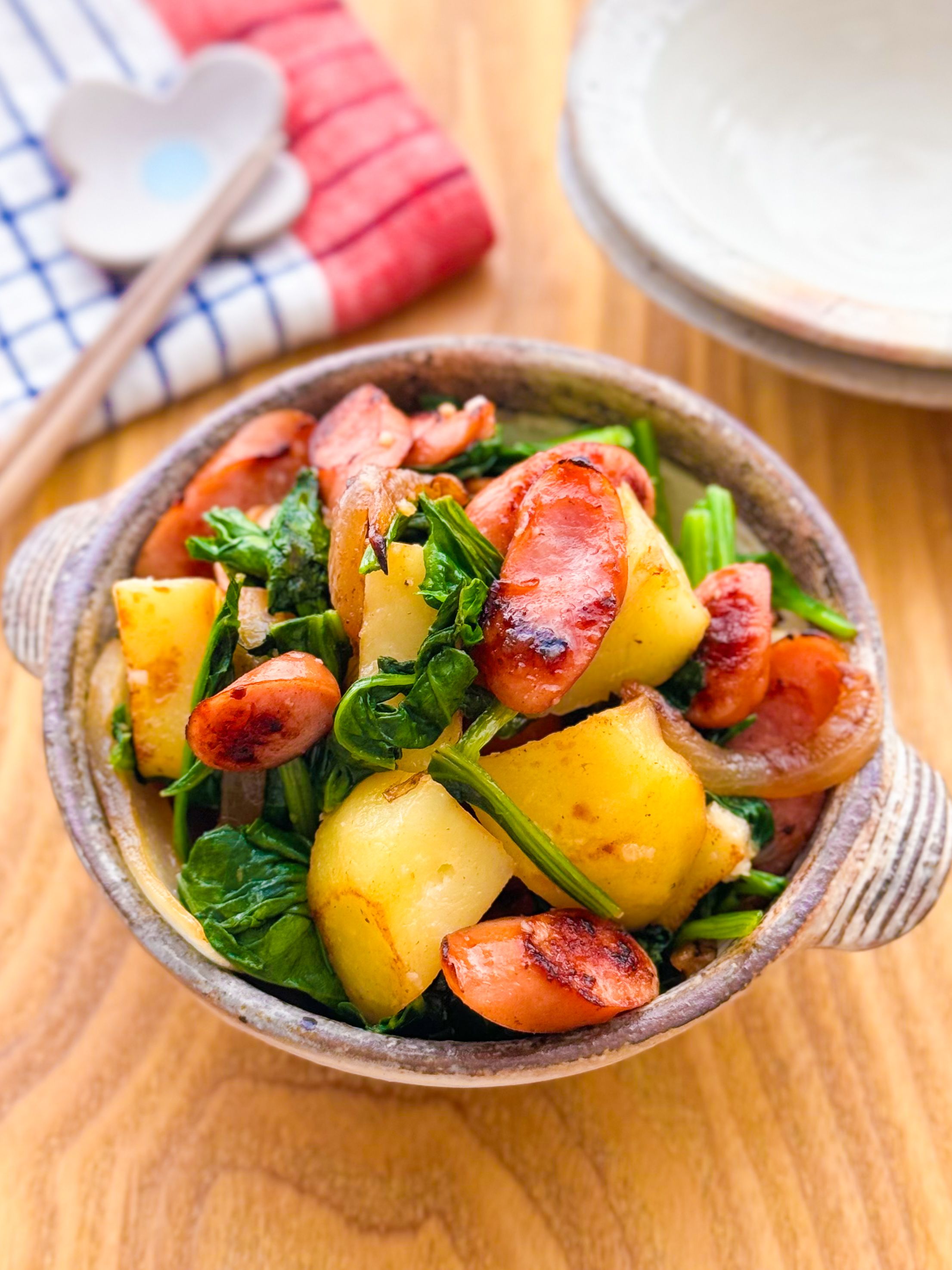 ほうれん草入りジャーマンポテト♫】彩りと栄養価UP◎ | レシピサイトNadia