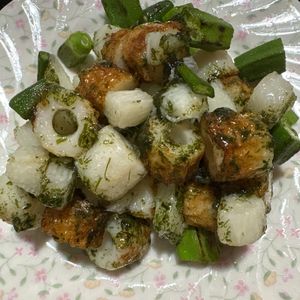 1355005の作ってみた!投稿(〖ちくわと長芋の磯辺焼き〗スグデキおかず！お酒のお供にも♪)