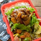 【レンジで同時に３品！】ハンバーグ弁当