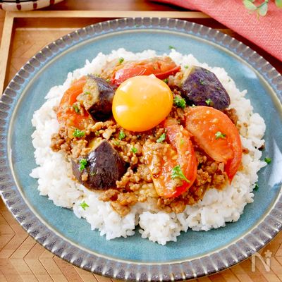 \止まらない美味しさ/なすとトマトの麻婆カレー丼