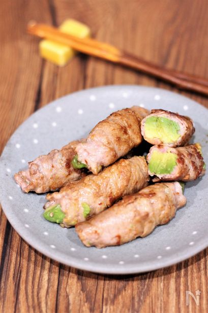 肉巻きアボカド　レモンバター醤油ソテー