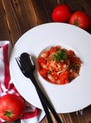 大葉香る〜海老とトマトの冷製パスタ