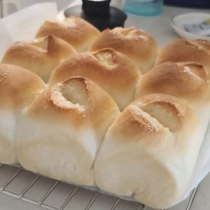 よもぎの作ってみた!投稿(豆乳のふんわりバターちぎりパン)