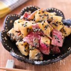 【さつまいもの黒ごまサラダ】レンジで簡単！和えるだけ♪