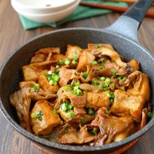 ワンパン10分！【豚肉と舞茸のすき煮】厚揚げ入りでヘルシー♩