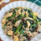 パパッと完成♫豚肉とほうれん草のふわふわ卵炒め