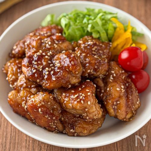 【ごま甘酢チキン】揚げずに簡単◎カリっとジューシー♪