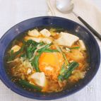 キャベツと豆腐の巣ごもりチゲスープ《低糖質》