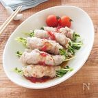 レンジでもしっとり！豆苗とえのきの豚肉まき　梅だれ