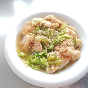 はるにゃんこの作ってみた!投稿(【鶏キャベツうま塩とろみ炒め】食材2つ！早うまヘルシーおかず)