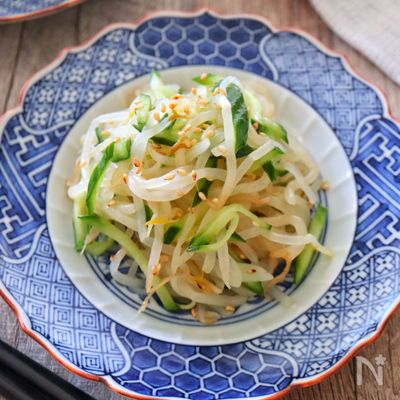 ［もやしときゅうりの塩酢ナムル］味付けシンプル！5分でできる