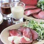 フライパンで簡単ローストビーフ　わさびソース添え