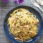 やみつき～めちゃ旨！高菜とベーコンの和風パスタ