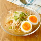 【冷製ねぎたま中華スープ】もやしたっぷり♪