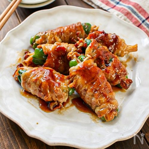 【旨みじゅわっ！ピーマンとえのきの肉巻き】お弁当にも◎