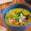 重ねて煮るだけ7分『チキンとかぼちゃのコクうま♡豆乳スープ』