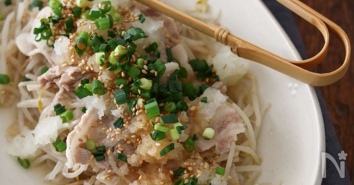 豚もやしのレンジ蒸し おろしポン酢かけ By 栁川かおり レシピサイト Nadia ナディア プロの料理家のおいしいレシピ