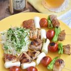 照り焼きチキンで時短夏野菜の焼きとり