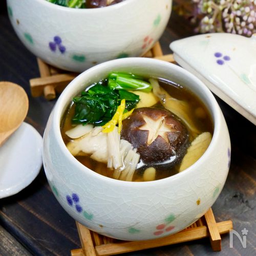 沁みる美味しさ♡きのこと鶏ささみの土瓶蒸し風