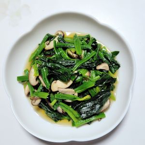 ふうかの作ってみた!投稿(『うどんスープで簡単』ほうれん草と焼きしいたけのおひたし)