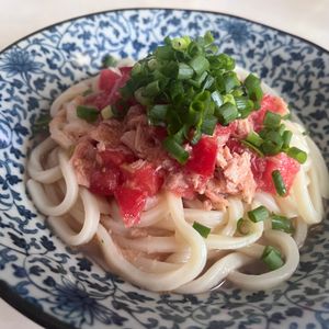 新米ちゃんの作ってみた!投稿(トマトとツナの冷やだしうどん)