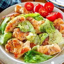 【鶏むね肉とレタスのレモンマヨソテー】鶏むね柔らかこく旨♡