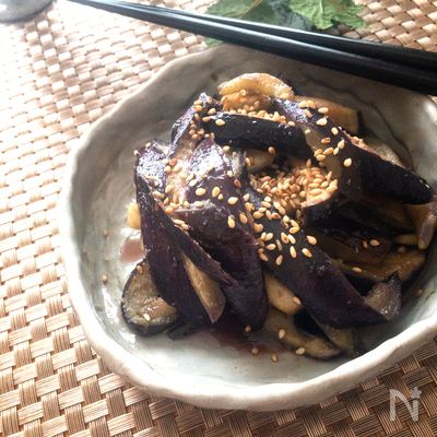 レンジ調理で5分で完成♡無限なすの中華サラダ
