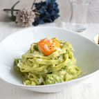 レンチン1分で完成ソース！濃厚まったり明太アボカルボナーラ＊